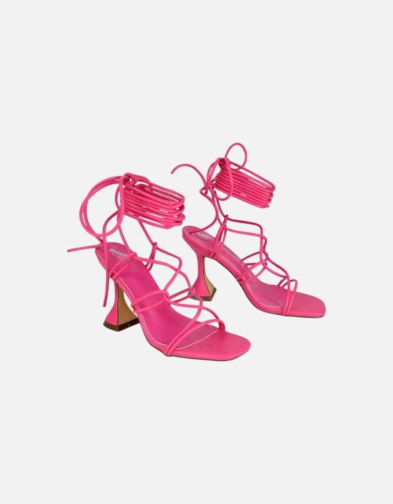 Womens/Ladies Briar Square Toe Lace Up Sculptured Mid Heel Sandals