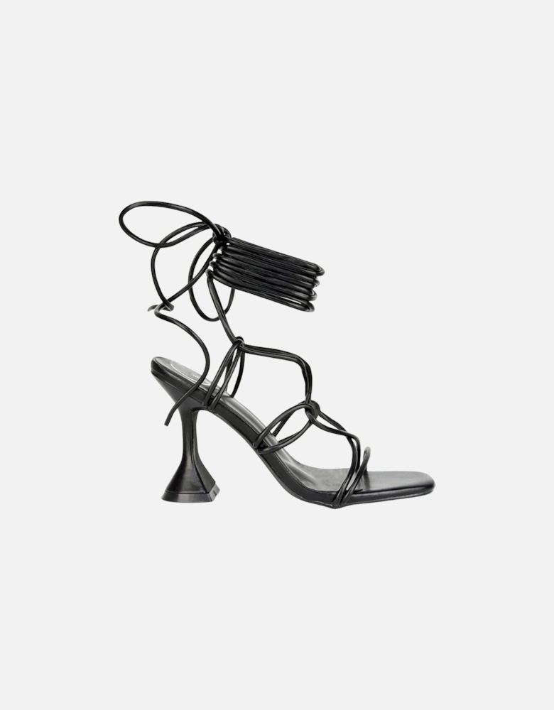 Womens/Ladies Briar Square Toe Lace Up Sculptured Mid Heel Sandals