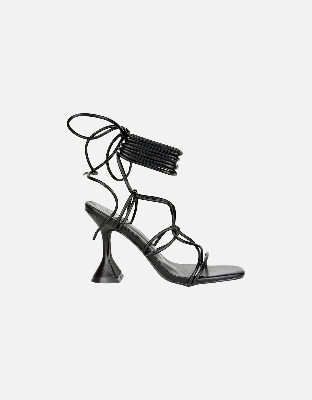 Womens/Ladies Briar Square Toe Lace Up Sculptured Mid Heel Sandals