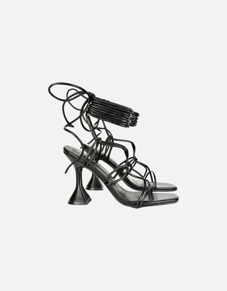 Womens/Ladies Briar Square Toe Lace Up Sculptured Mid Heel Sandals