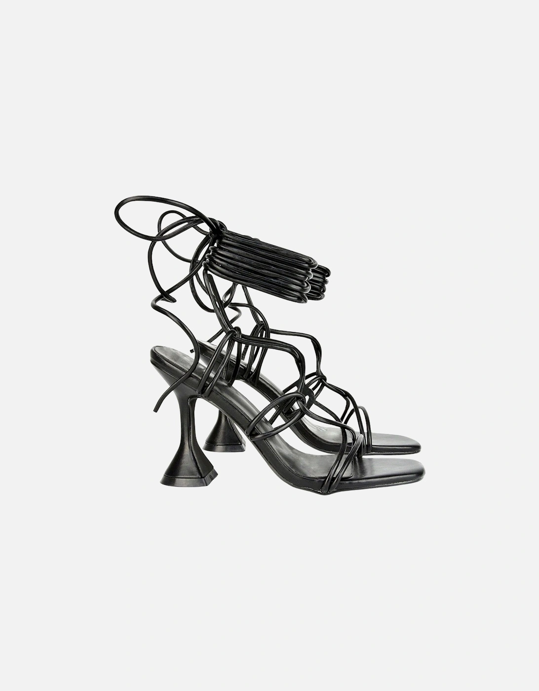 Womens/Ladies Briar Square Toe Lace Up Sculptured Mid Heel Sandals