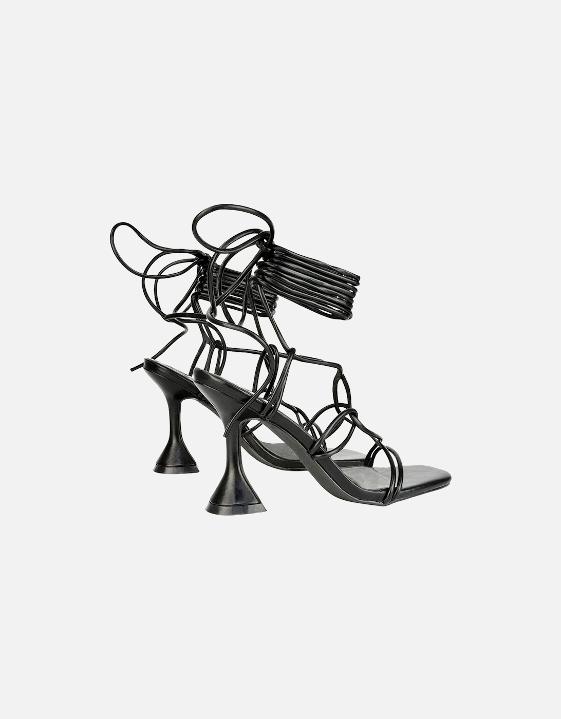 Womens/Ladies Briar Square Toe Lace Up Sculptured Mid Heel Sandals