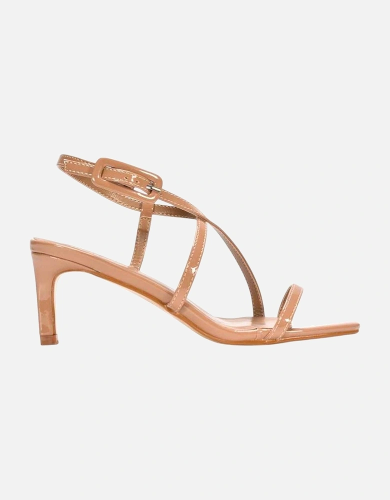 Womens/Ladies Gabriella Patent Square Toe Mid Stiletto Sandals