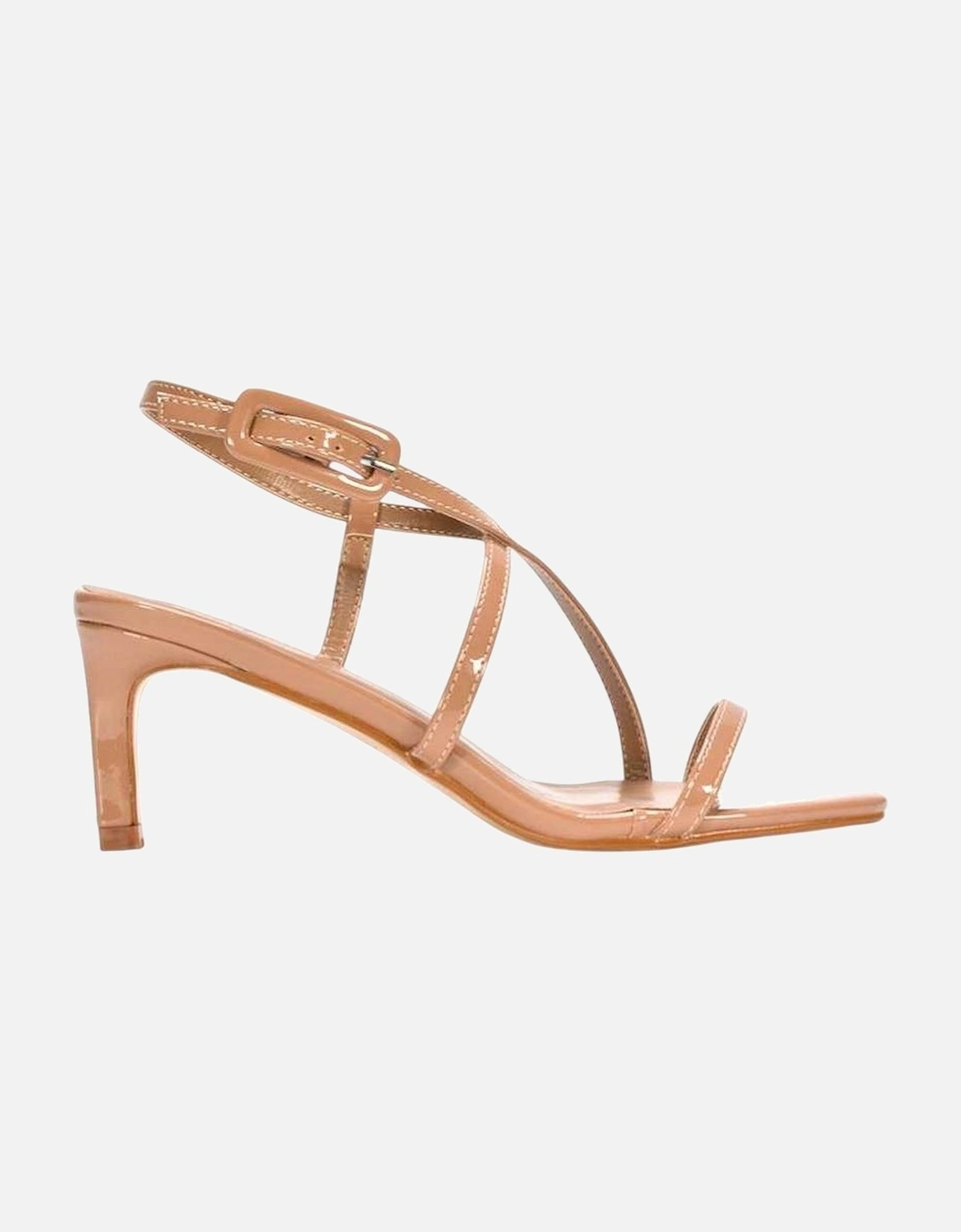 Womens/Ladies Gabriella Patent Square Toe Mid Stiletto Sandals