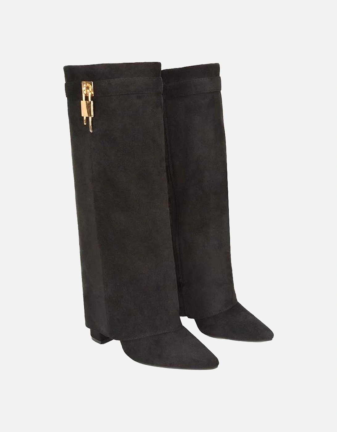 Womens/Ladies Holly Fold Over Knee-High Boots