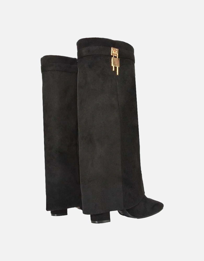 Womens/Ladies Holly Fold Over Knee-High Boots