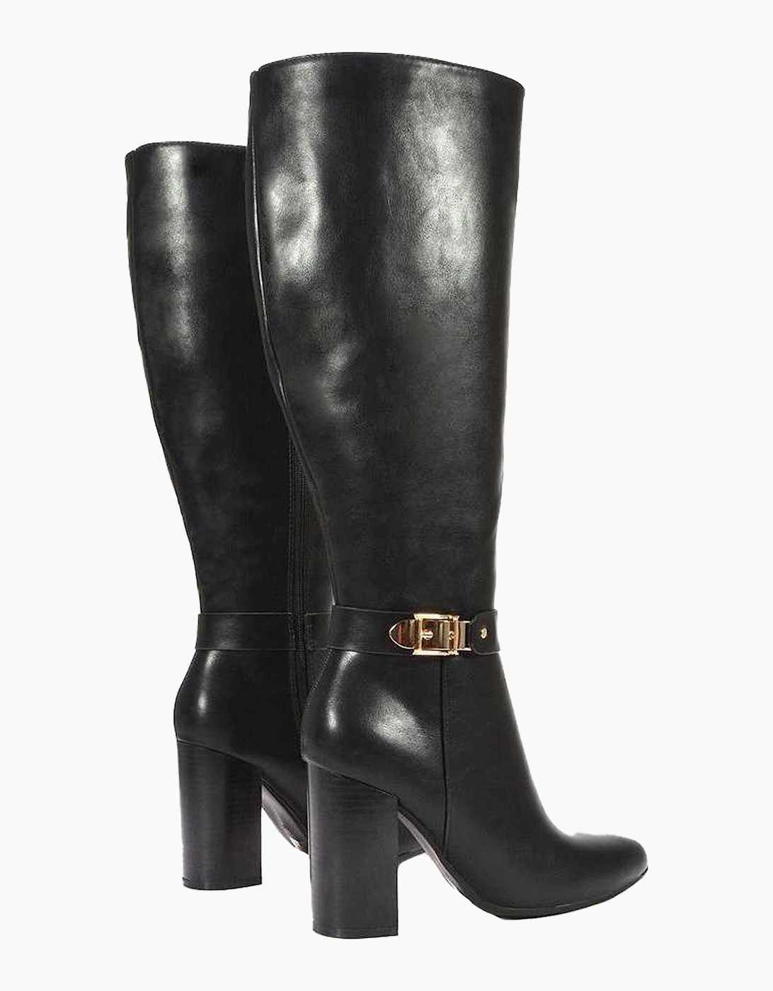 Womens/Ladies Audrey Synthetic Leather Wide Calf Knee-High Boots