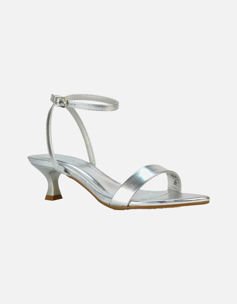 Womens/Ladies Antonia Metallic Strappy Low Kitten Heel Sandals