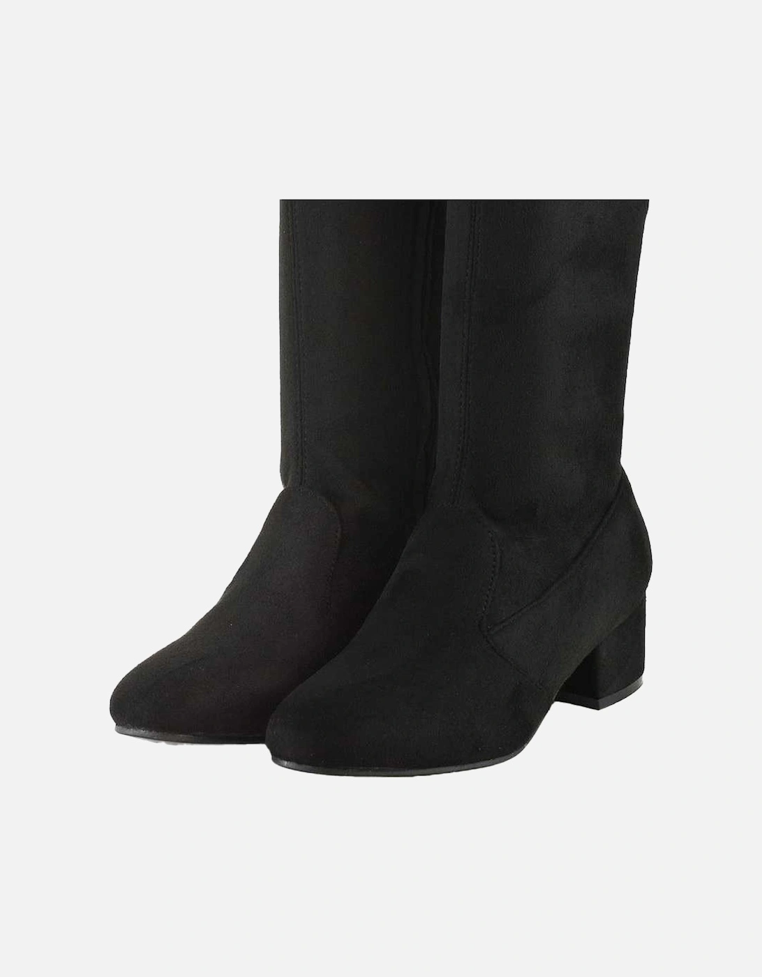 Womens/Ladies June Low Block Heel Knee-High Boots