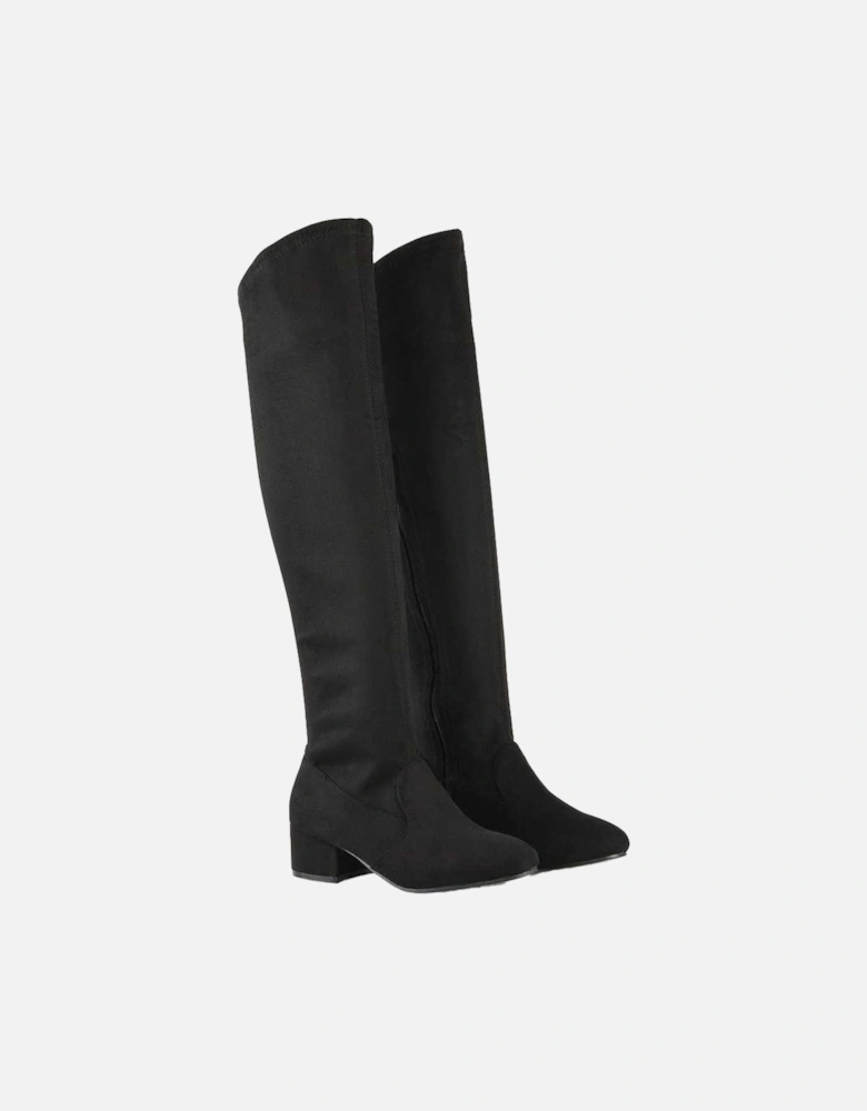 Womens/Ladies June Low Block Heel Knee-High Boots