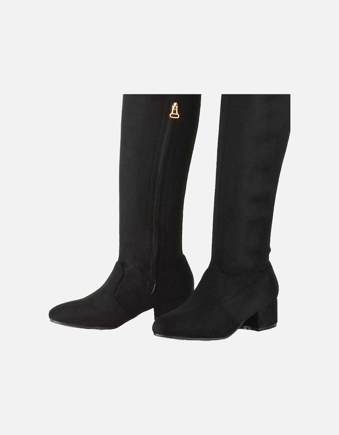 Womens/Ladies June Low Block Heel Knee-High Boots