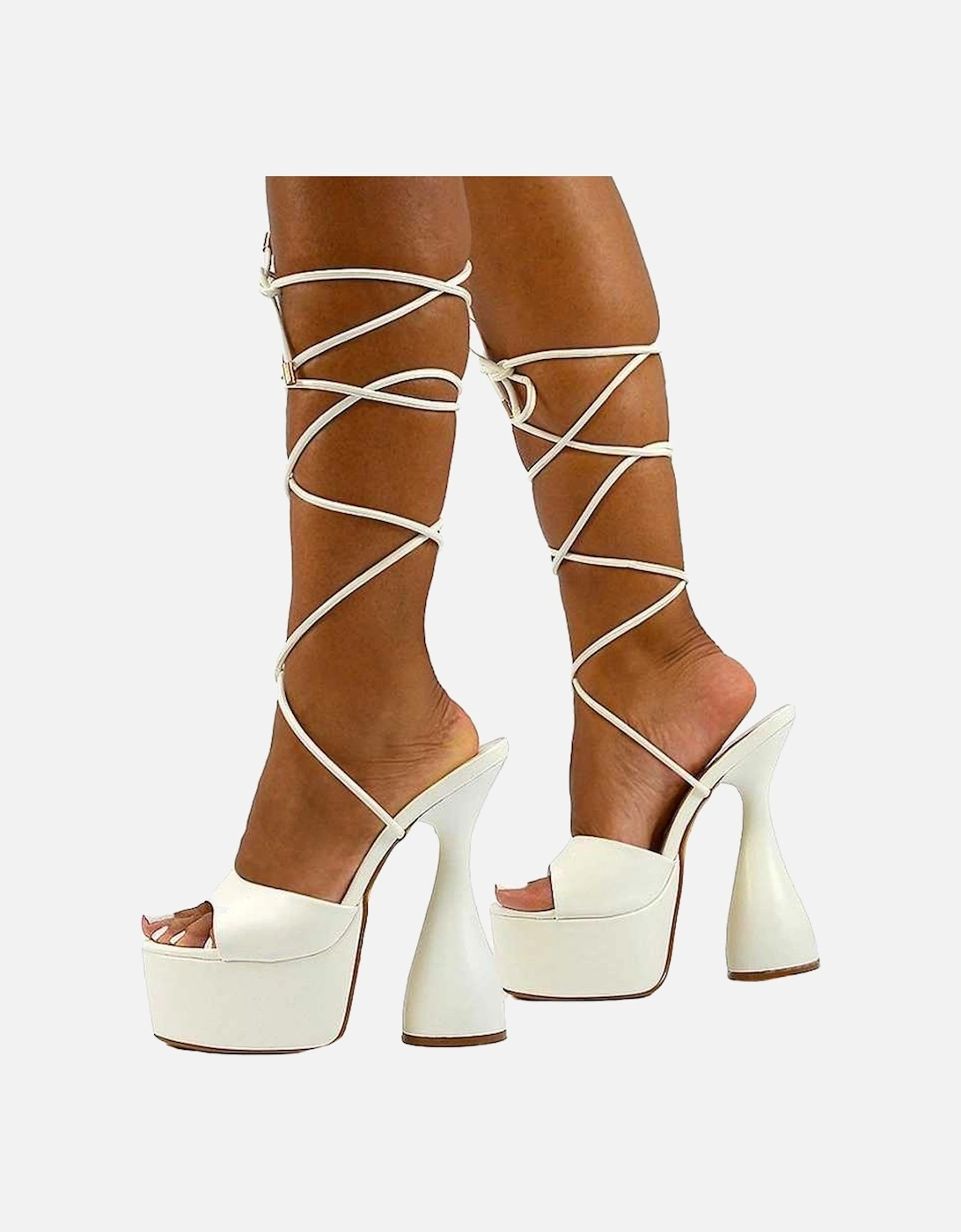 Womens/Ladies Celeste Cylindrical Peep Toe High Heels