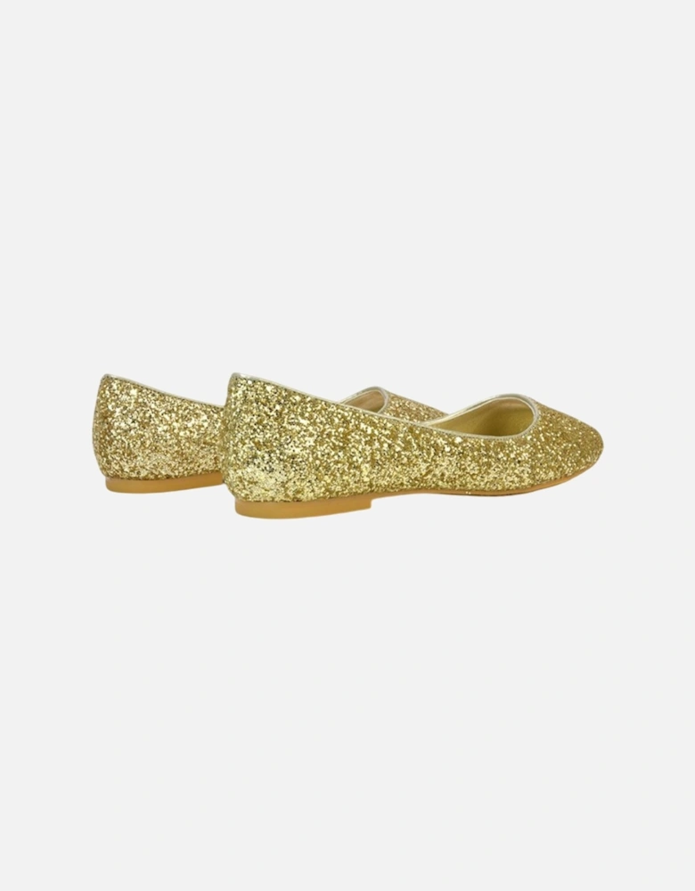 Womens/Ladies Karissa Glitter Flat Ballerina Flats