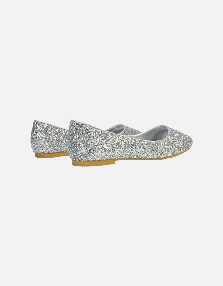 Womens/Ladies Karissa Glitter Flat Ballerina Flats