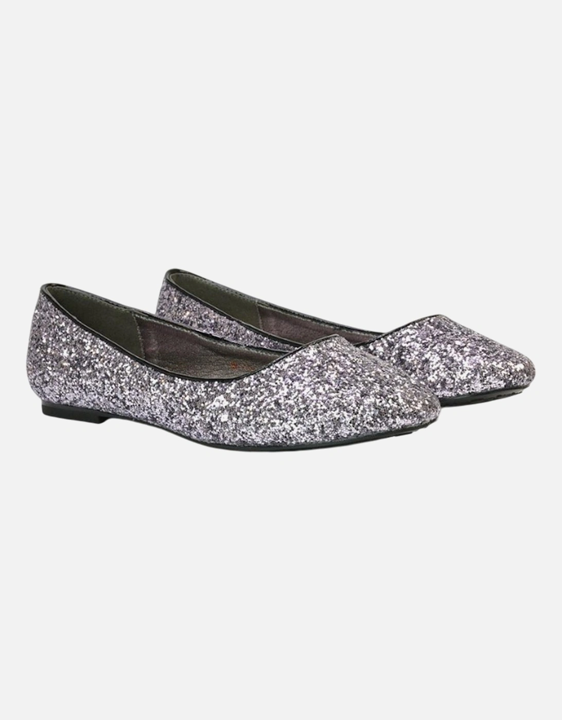 Womens/Ladies Karissa Glitter Flat Ballerina Flats, 5 of 4