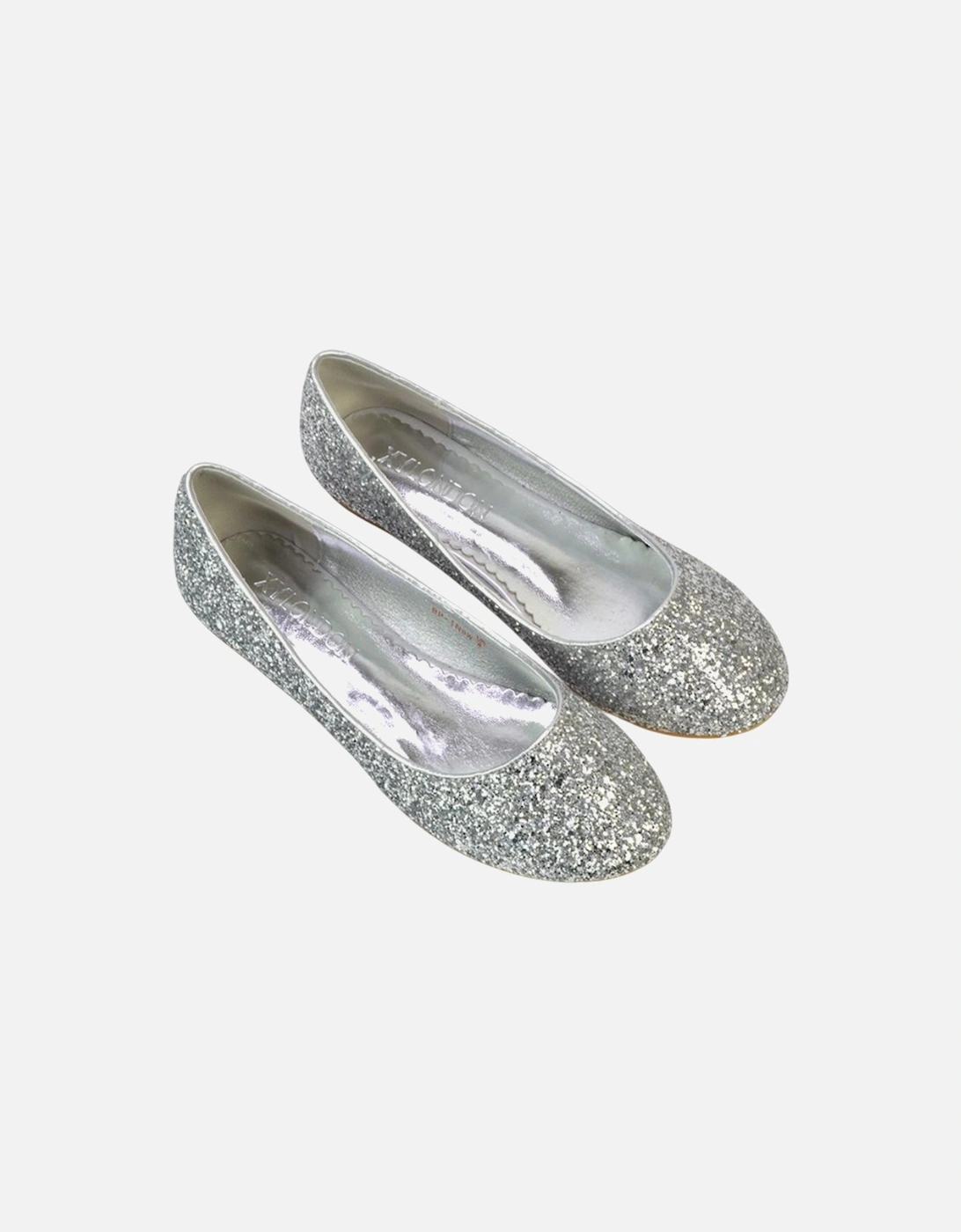 Womens/Ladies Karissa Glitter Flat Ballerina Flats