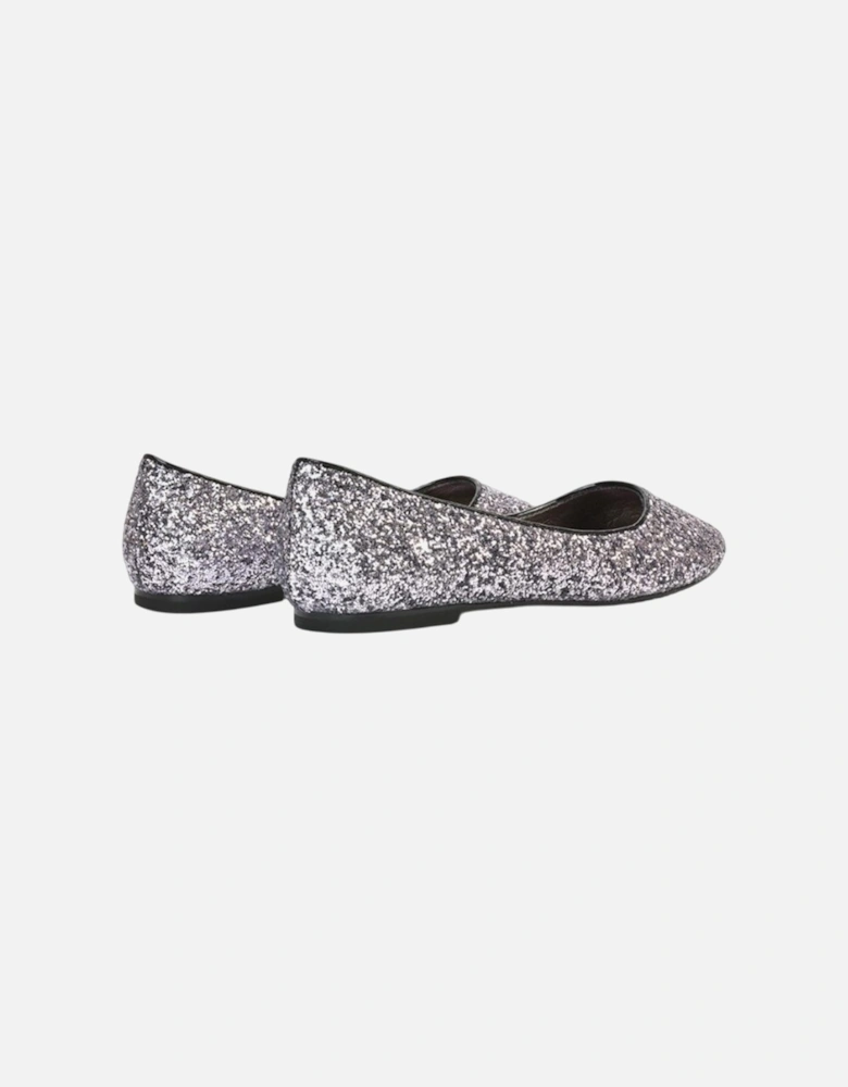 Womens/Ladies Karissa Glitter Flat Ballerina Flats