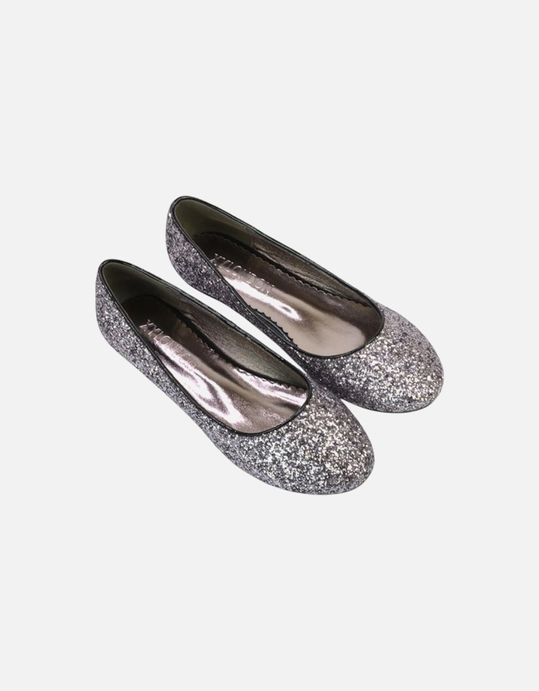 Womens/Ladies Karissa Glitter Flat Ballerina Flats