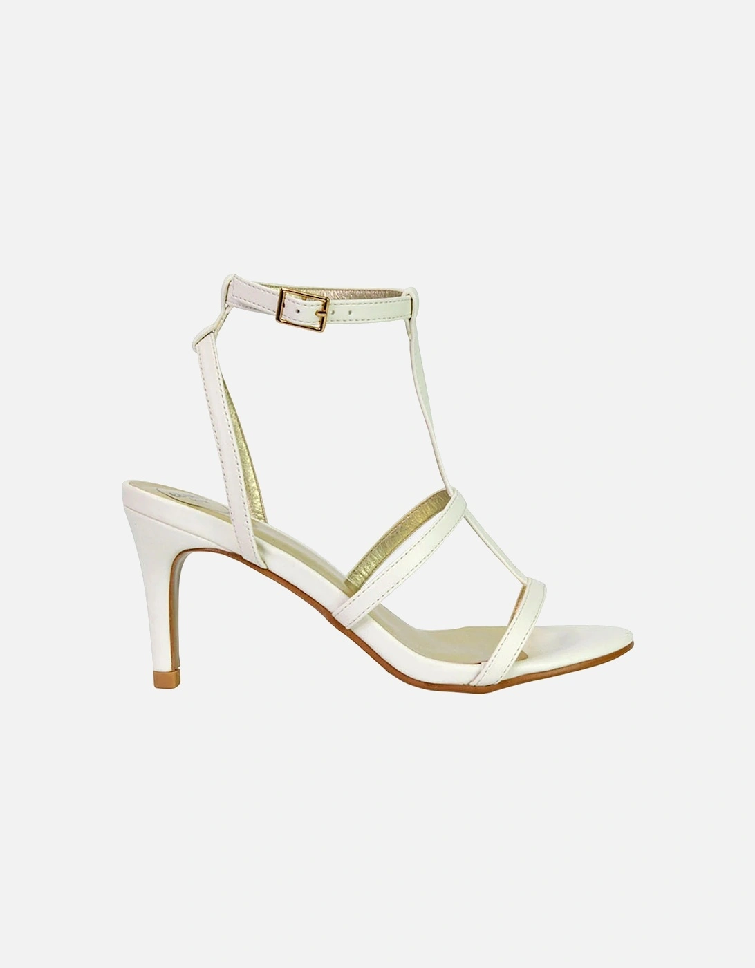 Womens/Ladies Beaux Caged Cut Out Ankle Strap Mid Stiletto Sandals