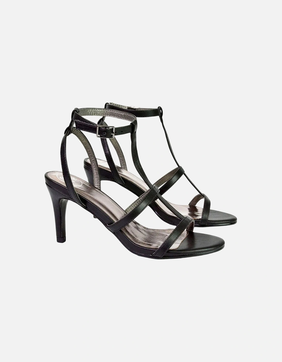 Womens/Ladies Beaux Caged Cut Out Ankle Strap Mid Stiletto Sandals