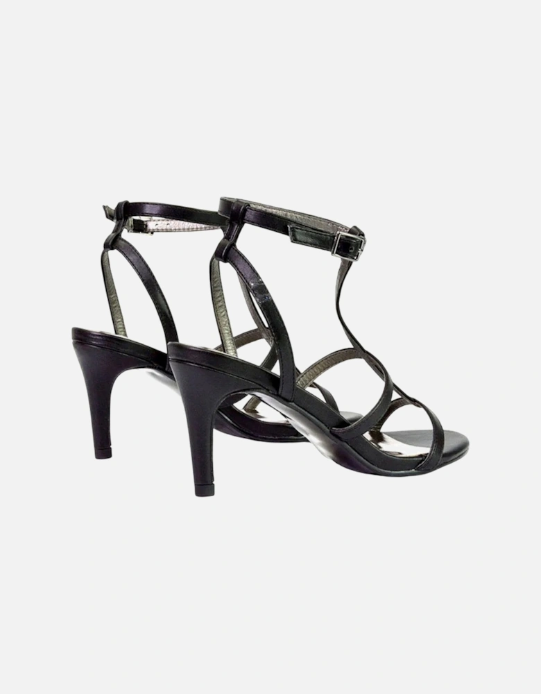 Womens/Ladies Beaux Caged Cut Out Ankle Strap Mid Stiletto Sandals