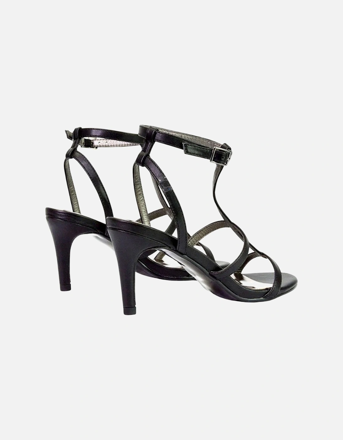 Womens/Ladies Beaux Caged Cut Out Ankle Strap Mid Stiletto Sandals
