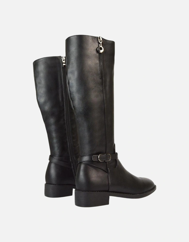 Womens/Ladies Georgina Side Zip Low Heel Knee-High Boots