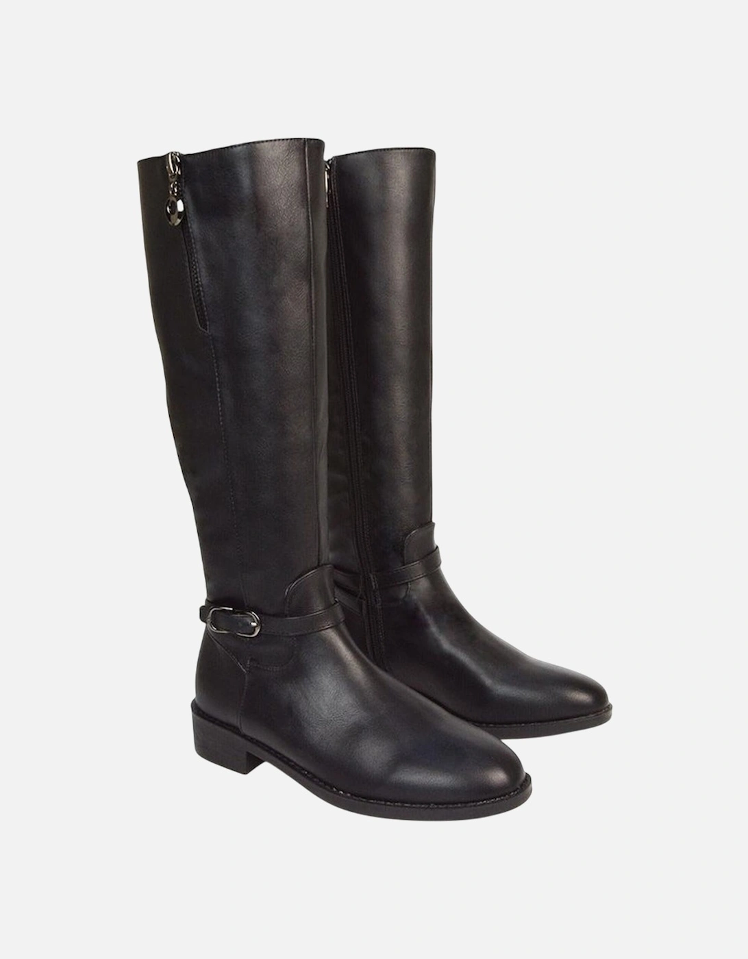 Womens/Ladies Georgina Side Zip Low Heel Knee-High Boots, 5 of 4