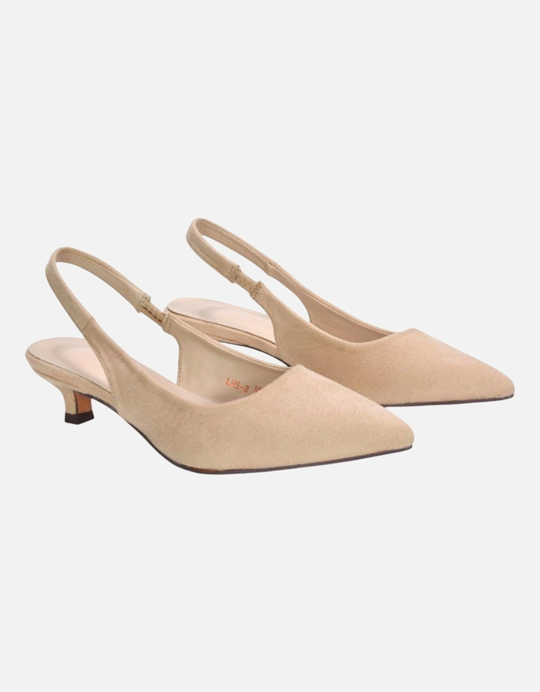 Womens/Ladies Leila Sling Back Low Kitten Heel Court Shoes, 5 of 4