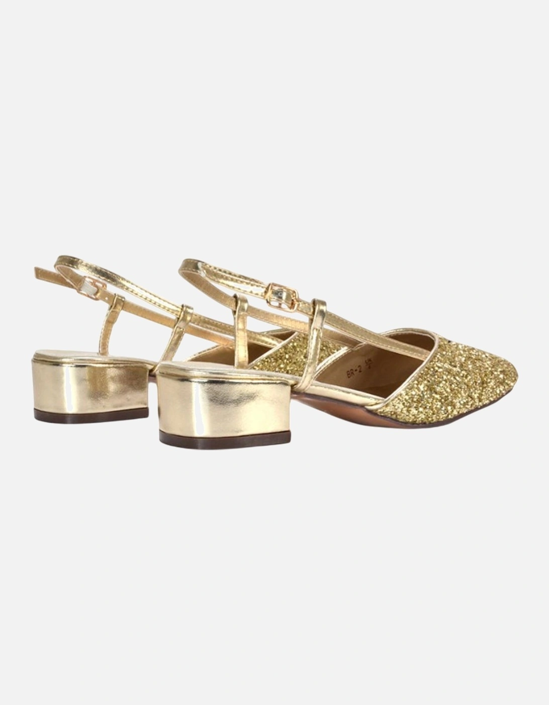 Womens/Ladies Kira Glitter Low Heel Court Shoes