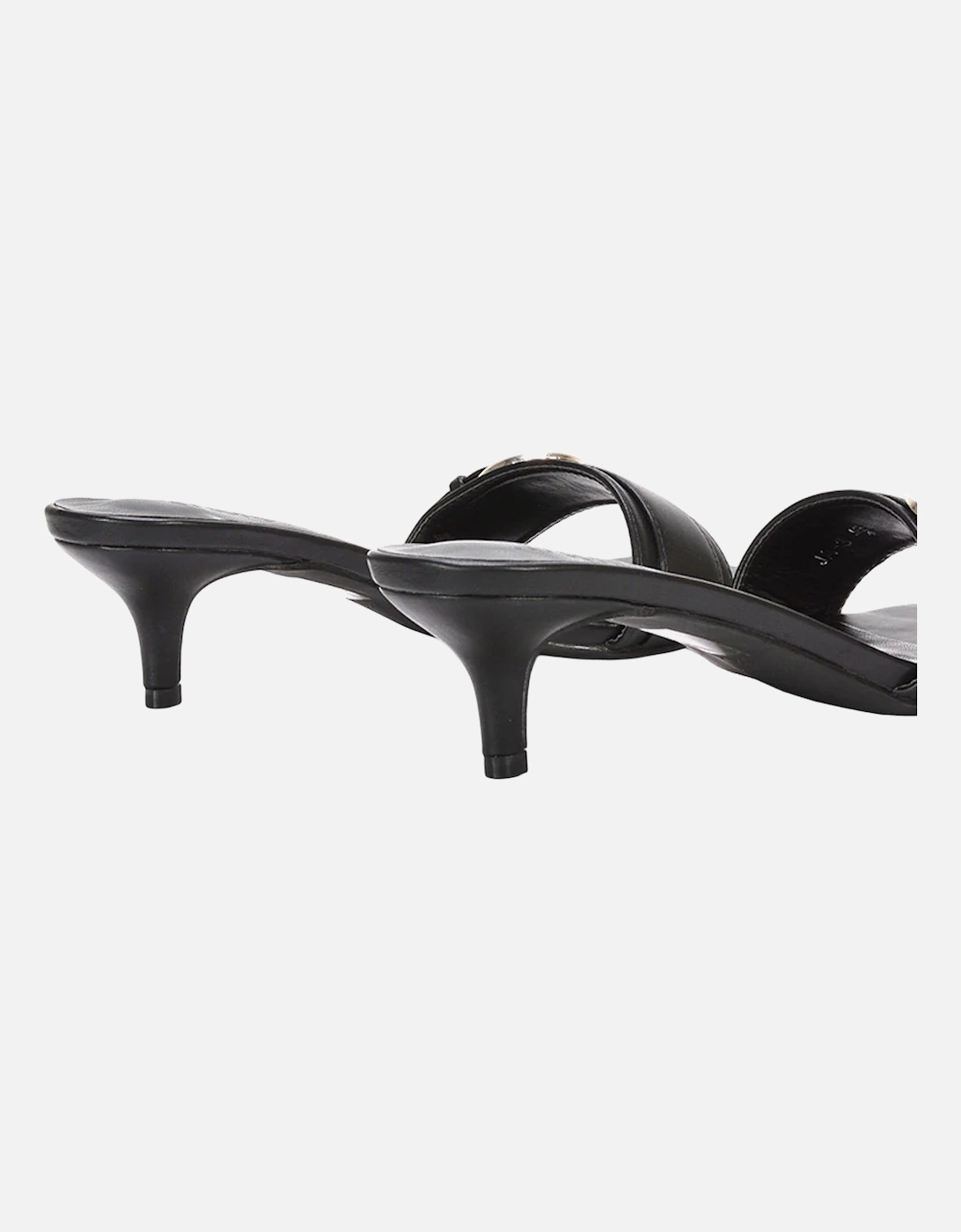 Womens/Ladies Addison Buckle Detail Slip-on Kitten Heel Mule Sandals