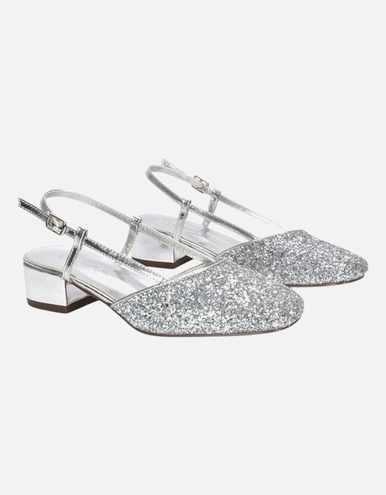 Womens/Ladies Kira Glitter Low Heel Court Shoes