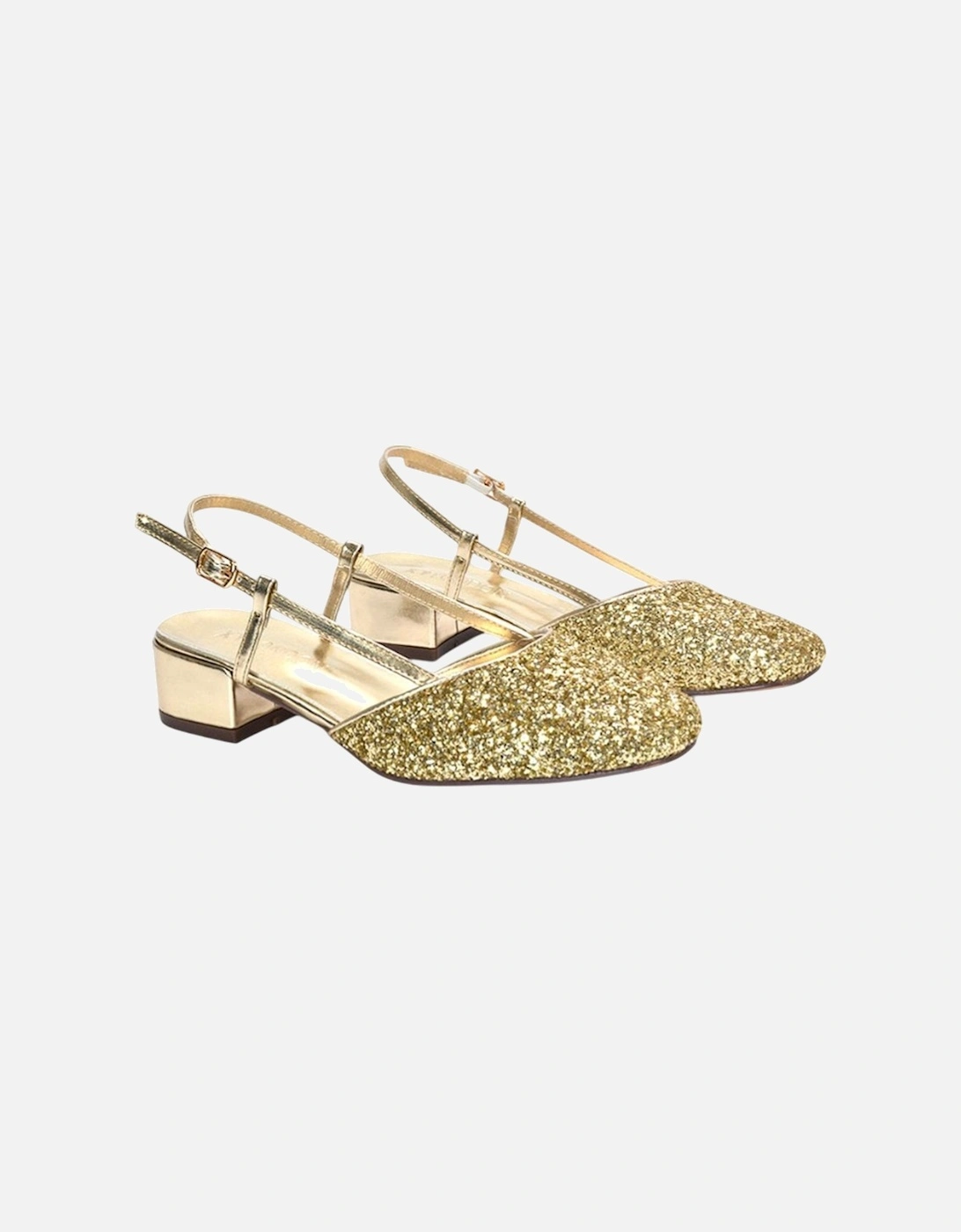 Womens/Ladies Kira Glitter Low Heel Court Shoes, 6 of 5