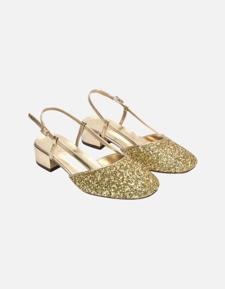 Womens/Ladies Kira Glitter Low Heel Court Shoes