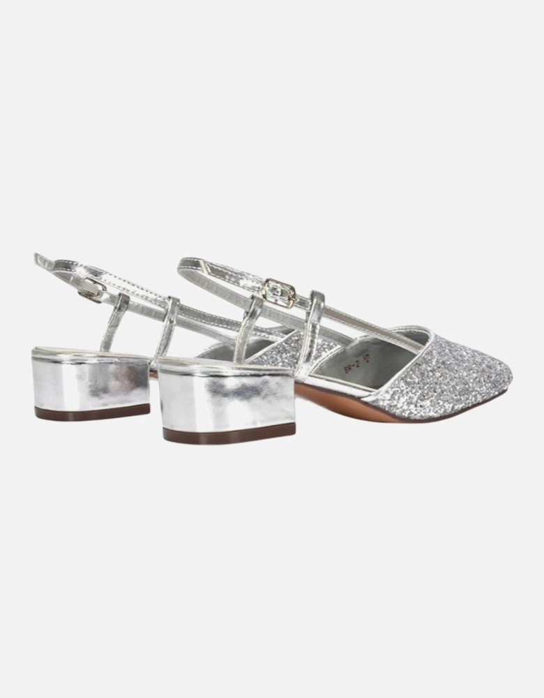 Womens/Ladies Kira Glitter Low Heel Court Shoes