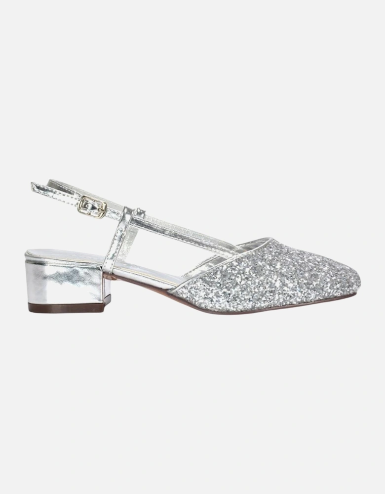 Womens/Ladies Kira Glitter Low Heel Court Shoes