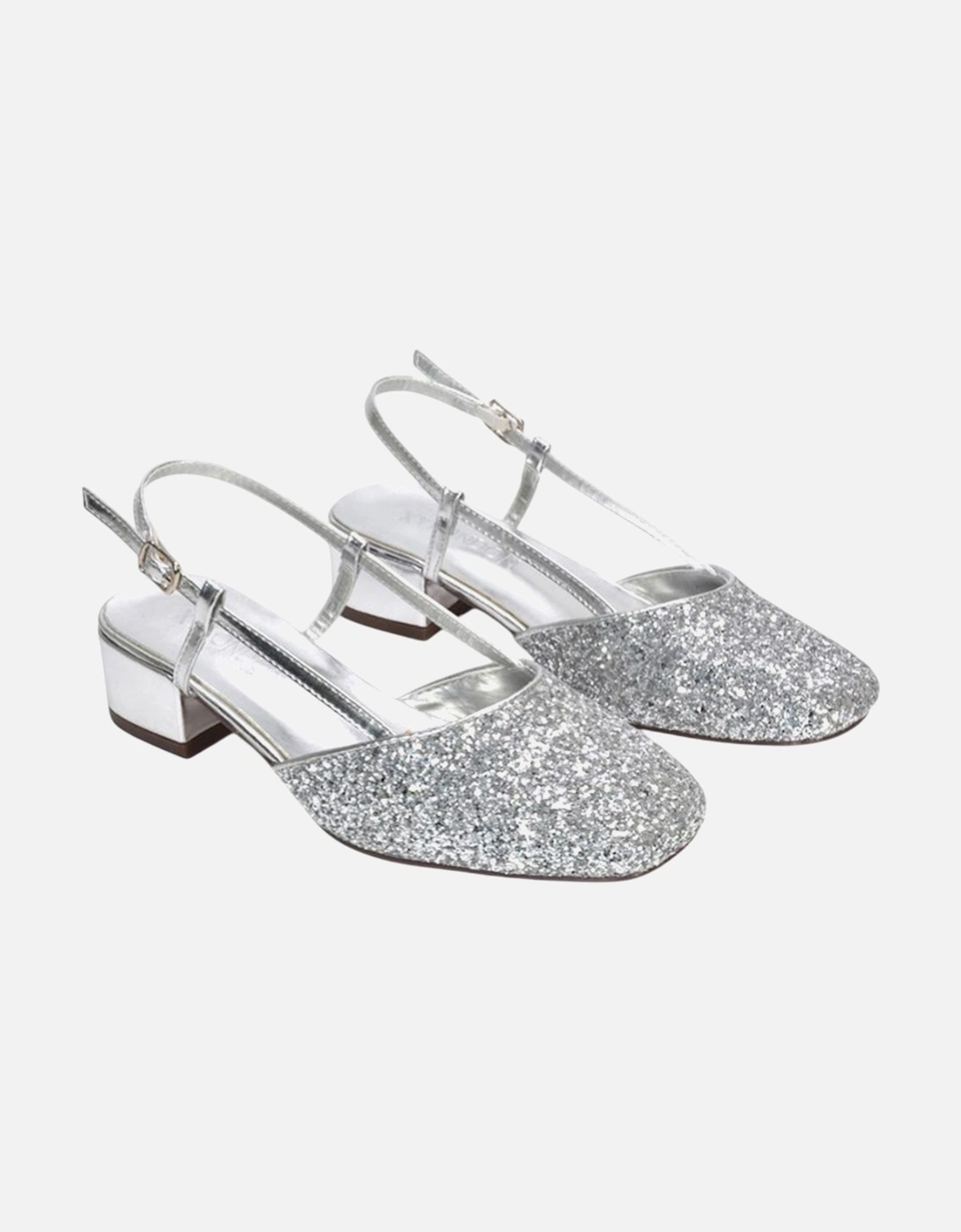Womens/Ladies Kira Glitter Low Heel Court Shoes