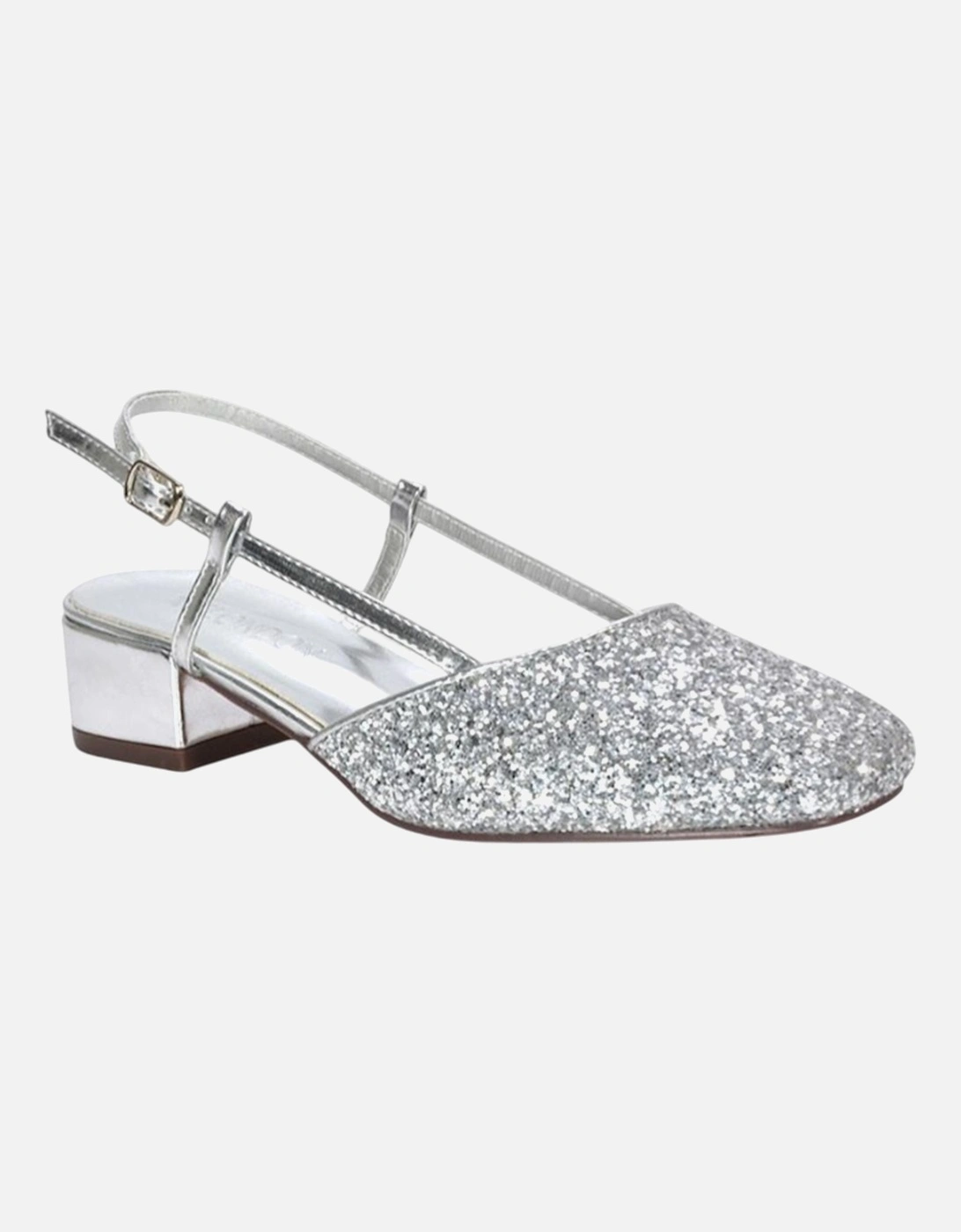 Womens/Ladies Kira Glitter Low Heel Court Shoes