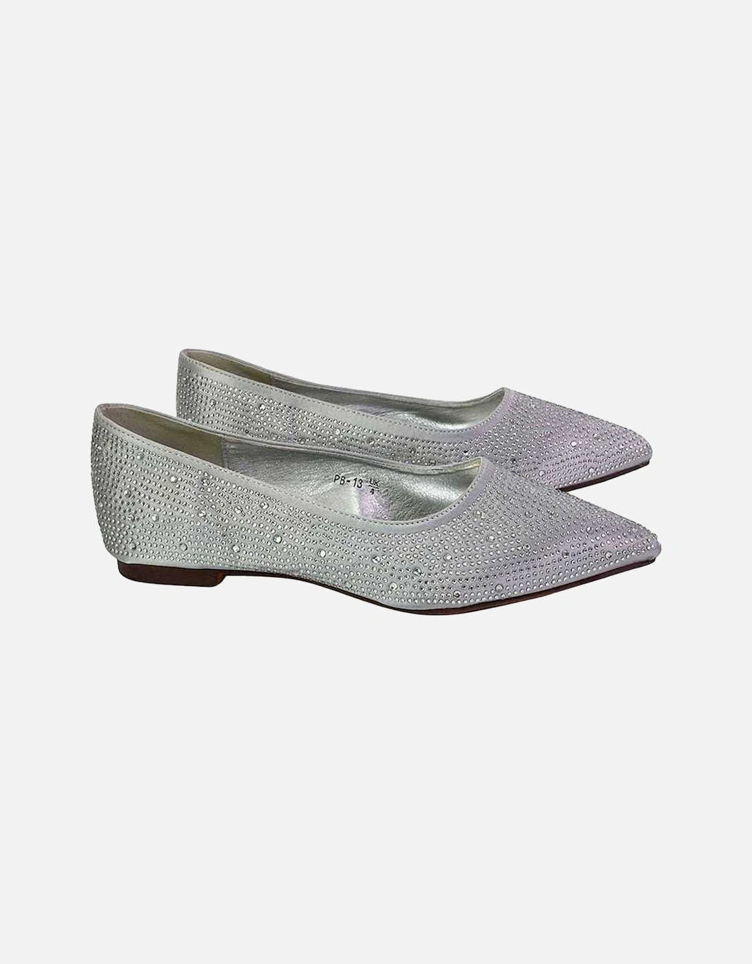 Womens/Ladies Marshall Rhinestone Pointed Flat Ballerina Flats