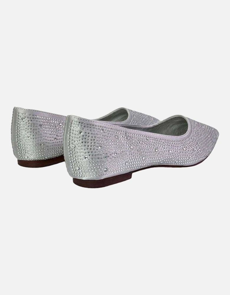 Womens/Ladies Marshall Rhinestone Pointed Flat Ballerina Flats