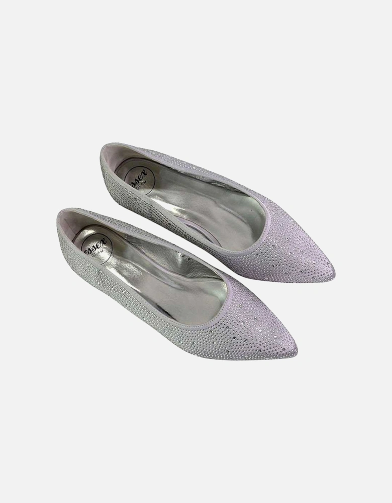 Womens/Ladies Marshall Rhinestone Pointed Flat Ballerina Flats
