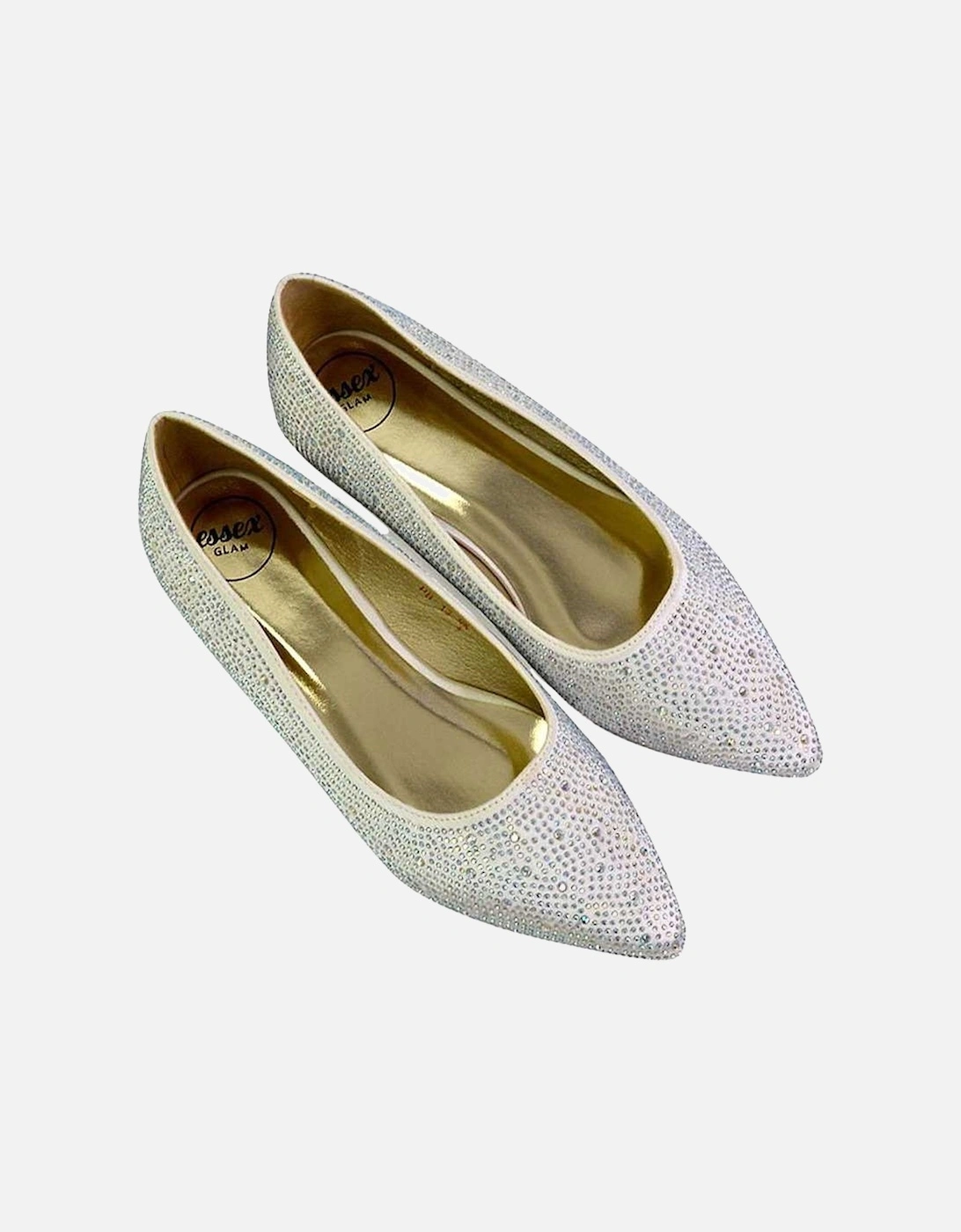 Womens/Ladies Marshall Rhinestone Pointed Flat Ballerina Flats