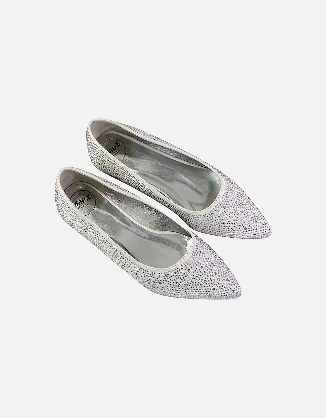 Womens/Ladies Marshall Rhinestone Pointed Flat Ballerina Flats