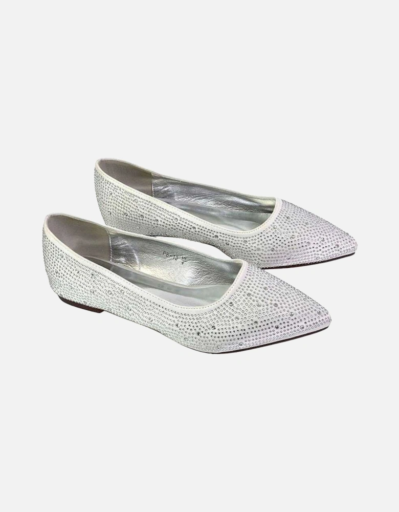 Womens/Ladies Marshall Rhinestone Pointed Flat Ballerina Flats
