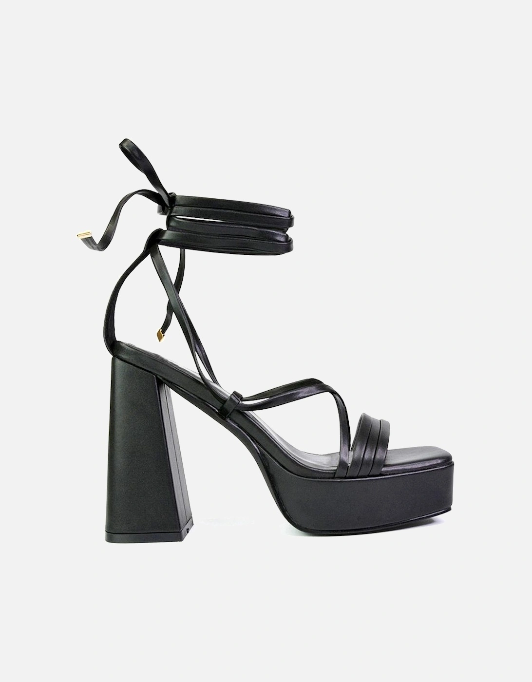 Womens/Ladies Eden Strappy Flare Block High Heels, 5 of 4