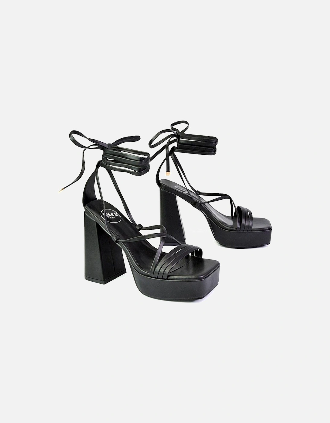 Womens/Ladies Eden Strappy Flare Block High Heels