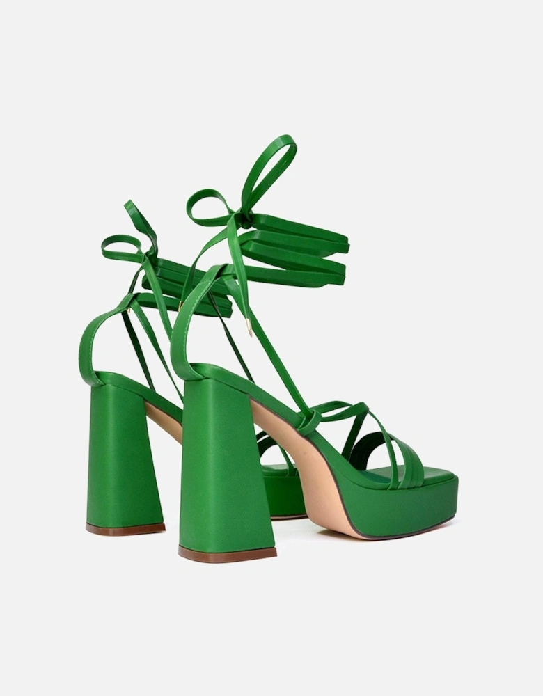 Womens/Ladies Eden Strappy Flare Block High Heels