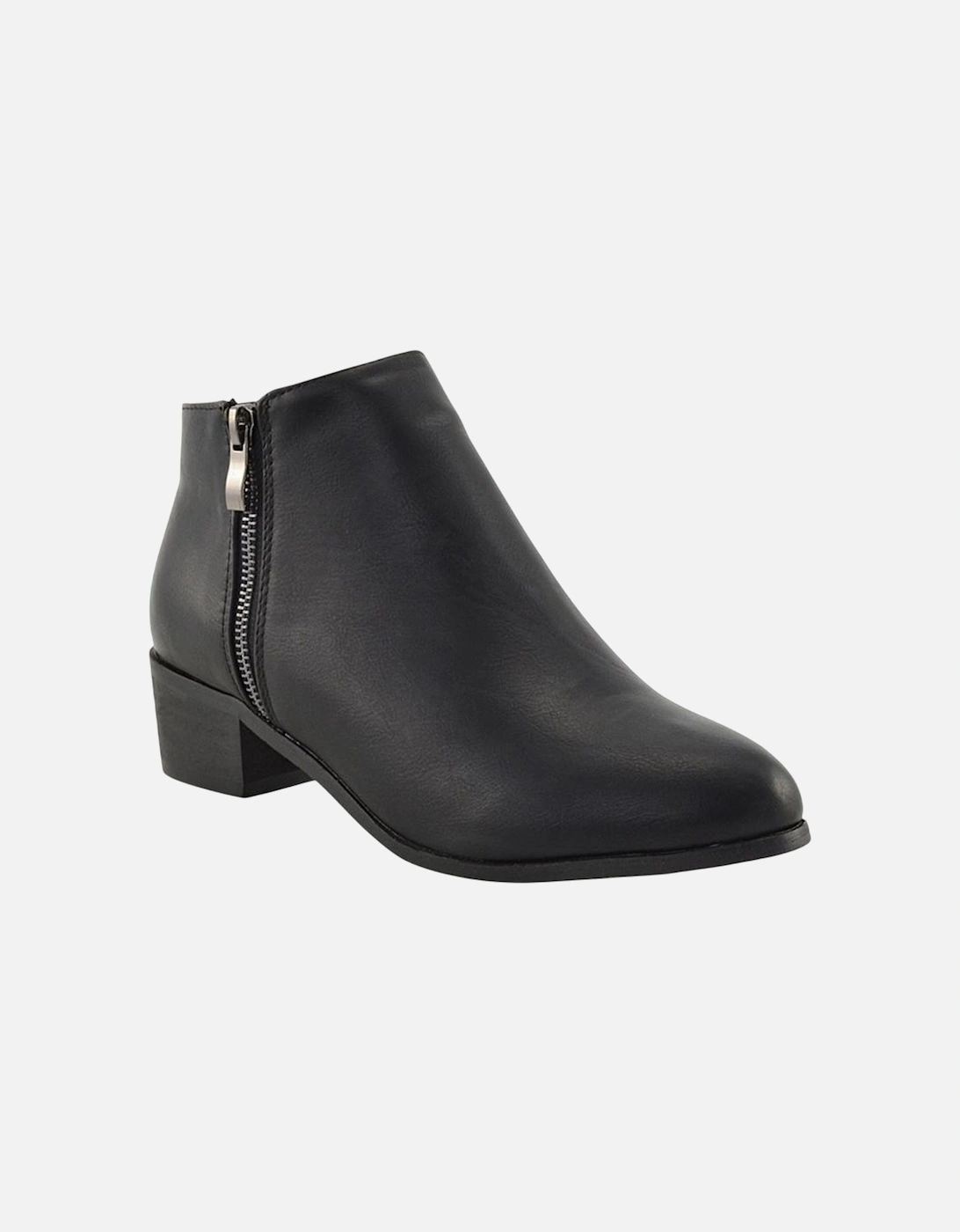 Womens/Ladies Alberto Zip Low Block Heel Ankle Boots, 5 of 4