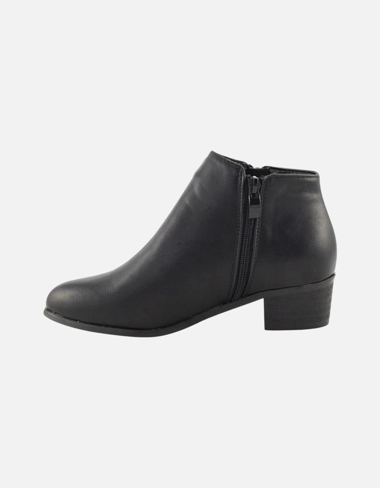 Womens/Ladies Alberto Zip Low Block Heel Ankle Boots