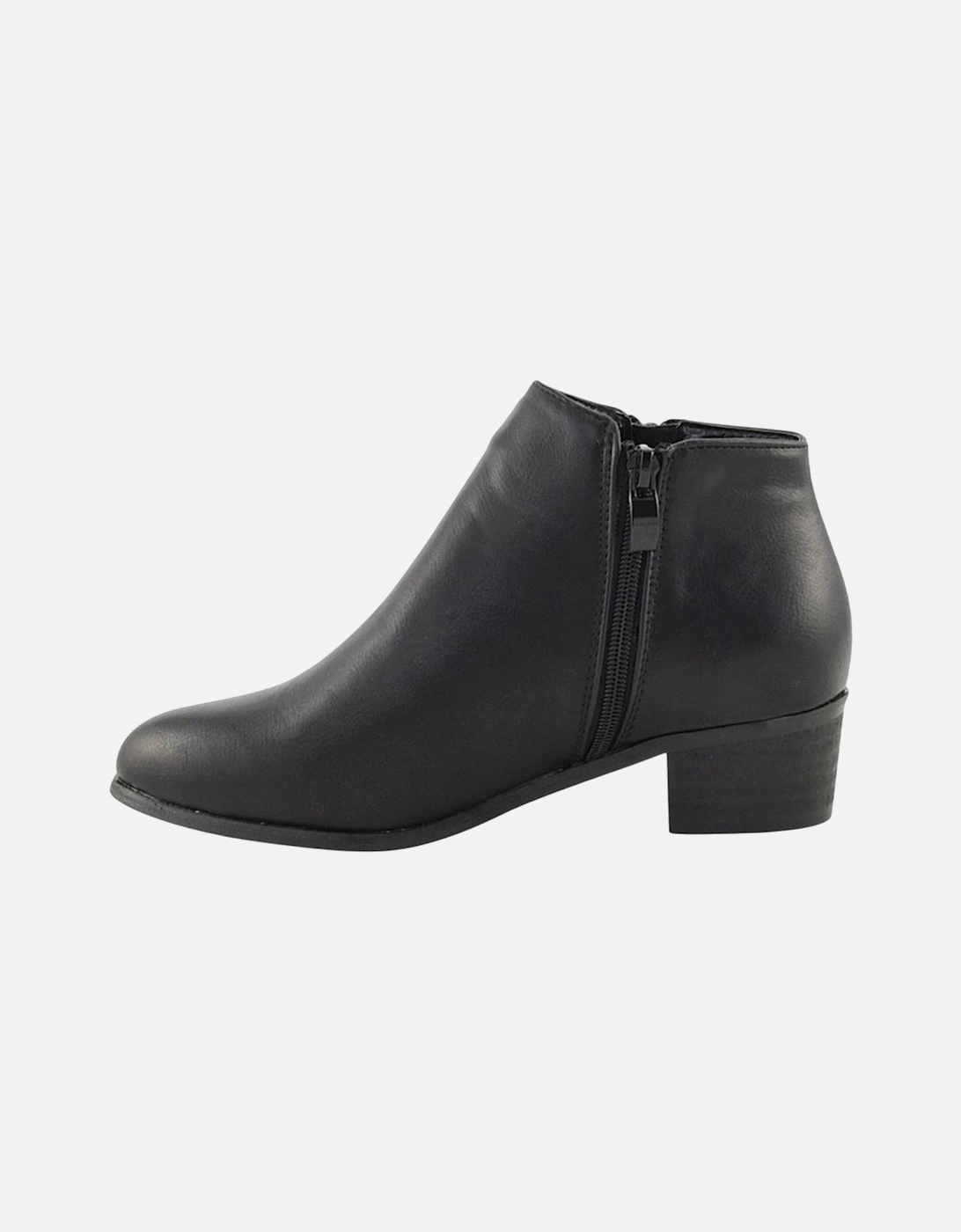 Womens/Ladies Alberto Zip Low Block Heel Ankle Boots
